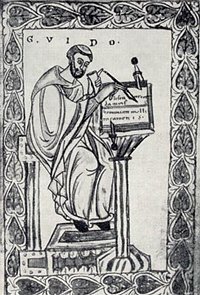 Guido d'Arezzo (PD Wikipedia http://es.wikipedia.org/wiki/Archivo:Guido_van_Arezzo.jpg)