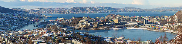 Bergen city centre and surroundings Panorama